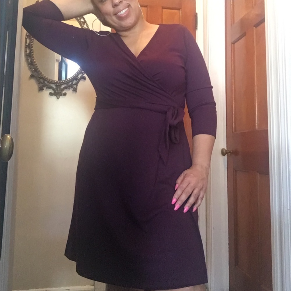 Lands End plum dress